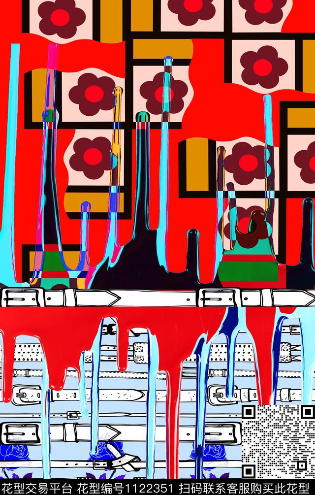 数码华亿平台波西米亚定位花数码印花华亿平台下载（图片编号: 1122351） - 瓦栏（Walan）