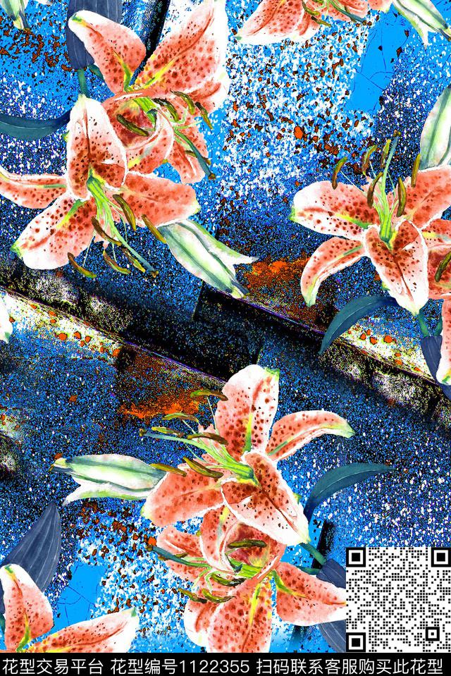 简约数码华亿平台花卉数码印花华亿平台下载（图片编号: 1122355） - 瓦栏（Walan）