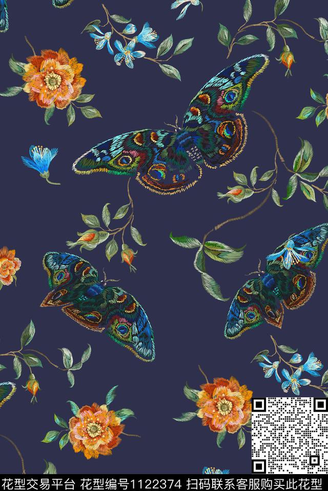 简约数码华亿平台花卉数码印花华亿平台下载（图片编号: 1122374） - 瓦栏（Walan）