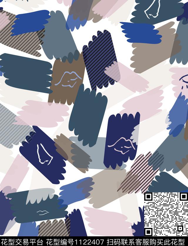 简约几何大牌风数码印花华亿平台下载（图片编号: 1122407） - 瓦栏（Walan）