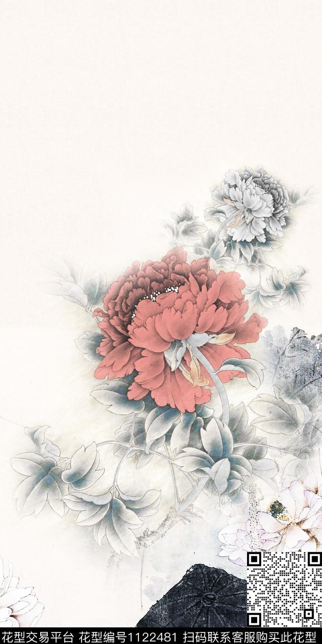 花卉大花中老年数码印花华亿平台下载（图片编号: 1122481） - 瓦栏（Walan）