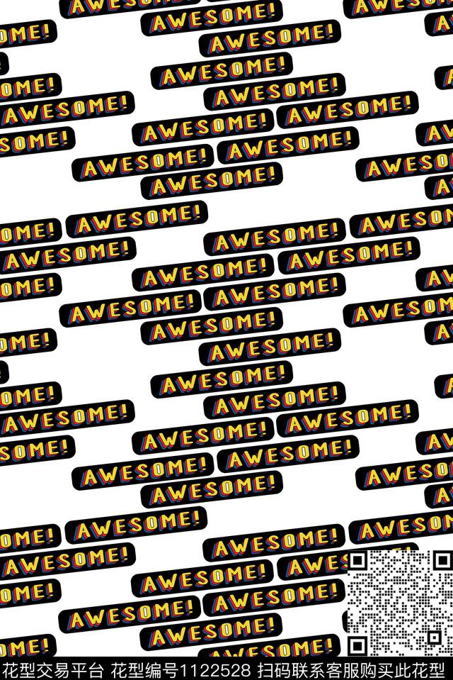 字母少女活力数码印花华亿平台下载（图片编号: 1122528） - 瓦栏（Walan）