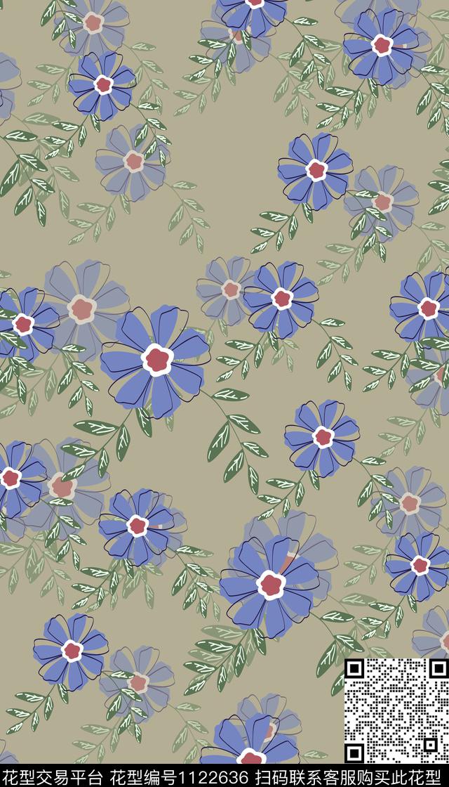 花卉女装满版散花数码印花华亿平台下载（图片编号: 1122636） - 瓦栏（Walan）