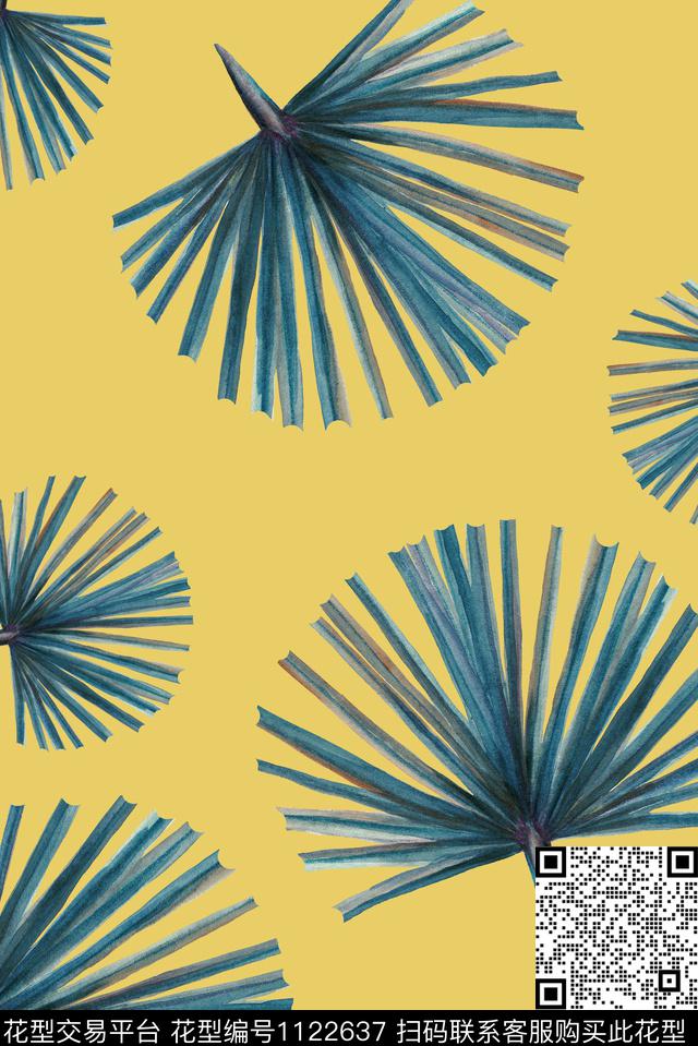 数码华亿平台大牌风绿植树叶数码印花华亿平台下载（图片编号: 1122637） - 瓦栏（Walan）