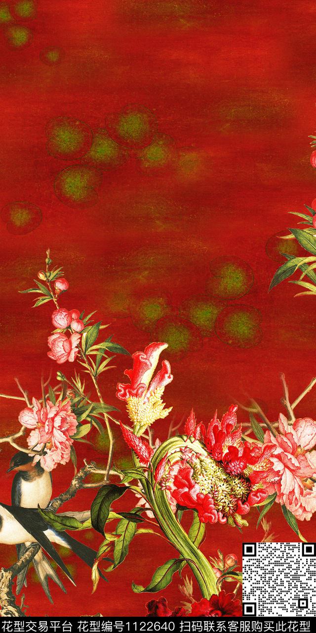 花卉大花中老年数码印花华亿平台下载（图片编号: 1122640） - 瓦栏（Walan）