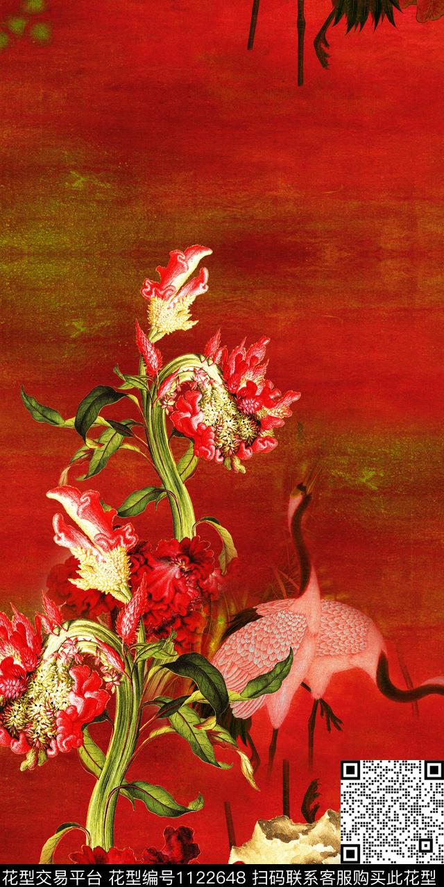 花卉大花中老年数码印花华亿平台下载（图片编号: 1122648） - 瓦栏（Walan）