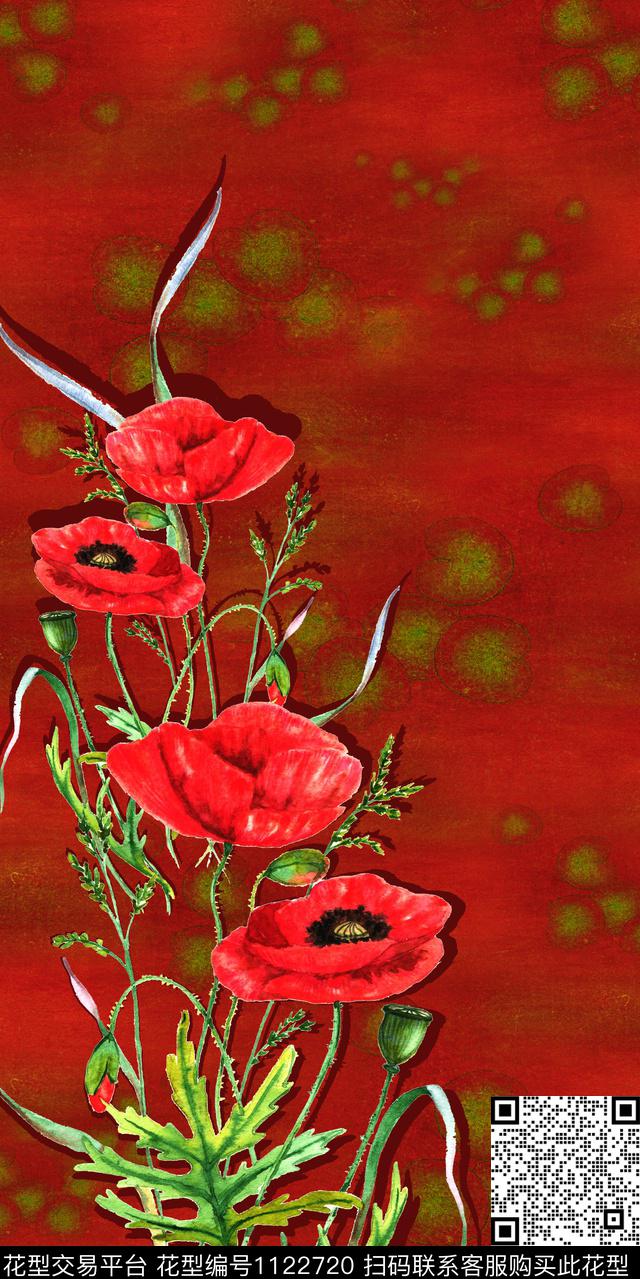 花卉大花中老年数码印花华亿平台下载（图片编号: 1122720） - 瓦栏（Walan）