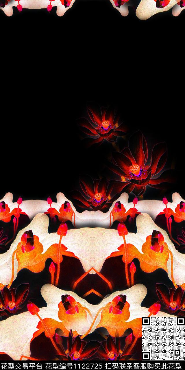 花卉大花中老年数码印花华亿平台下载（图片编号: 1122725） - 瓦栏（Walan）
