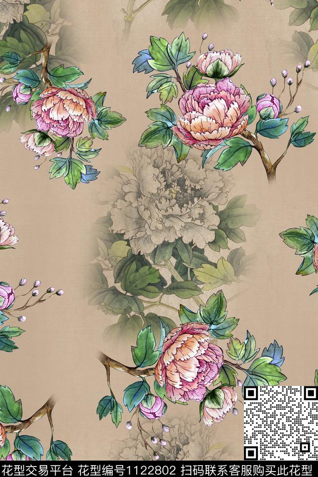 复古中国风创新数码印花华亿平台下载（图片编号: 1122802） - 瓦栏（Walan）