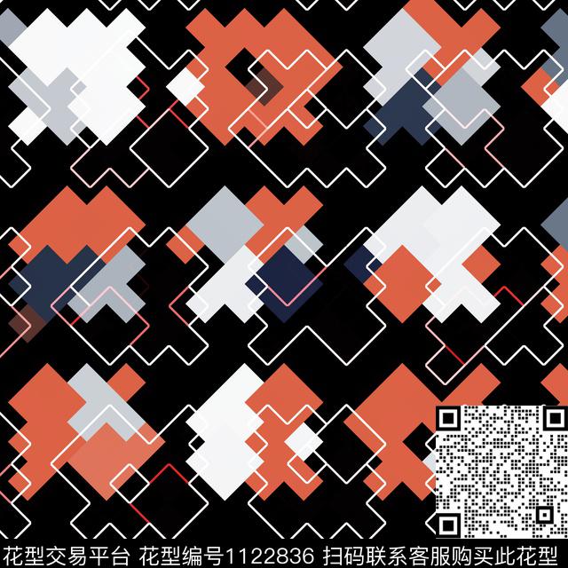 格子几何乐高数码印花华亿平台下载（图片编号: 1122836） - 瓦栏（Walan）