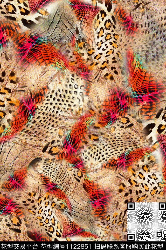 动物纹肌理时尚豹纹混搭数码印花华亿平台下载（图片编号: 1122851） - 瓦栏（Walan）