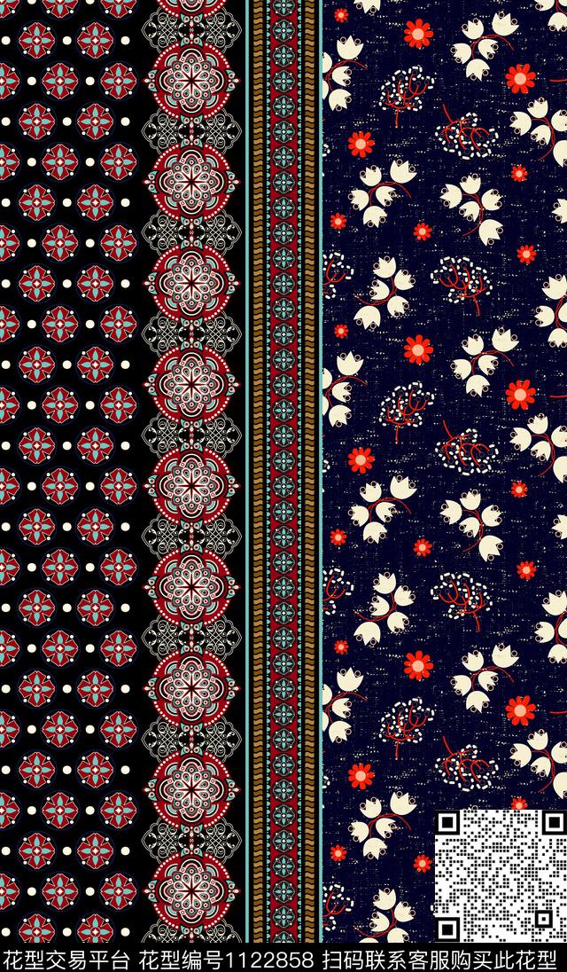 复古民族风中老年数码印花华亿平台下载（图片编号: 1122858） - 瓦栏（Walan）