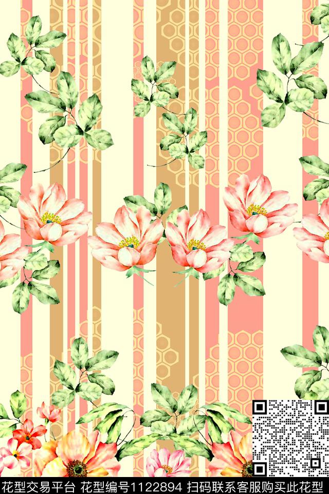 花卉春夏华亿平台大牌风数码印花华亿平台下载（图片编号: 1122894） - 瓦栏（Walan）