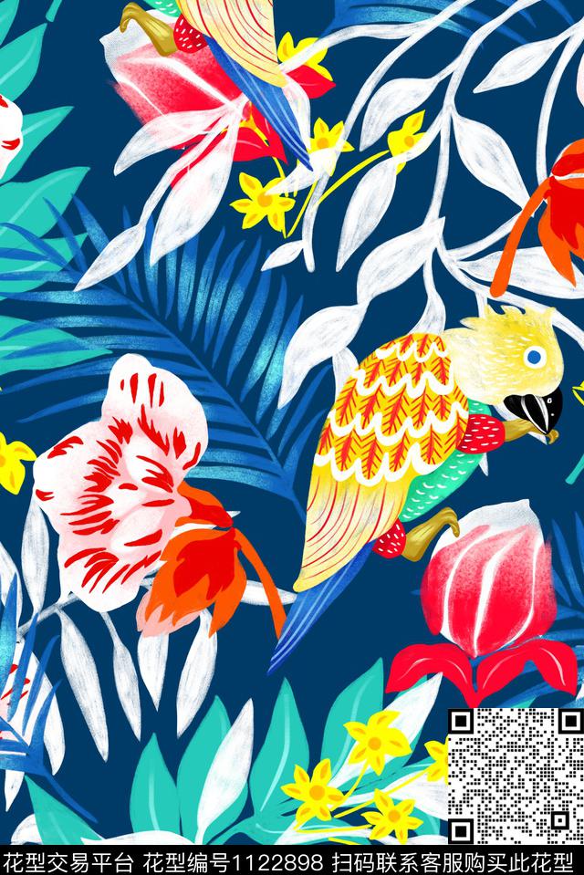 动物大牌风热情夏威夷传统印花华亿平台下载（图片编号: 1122898） - 瓦栏（Walan）