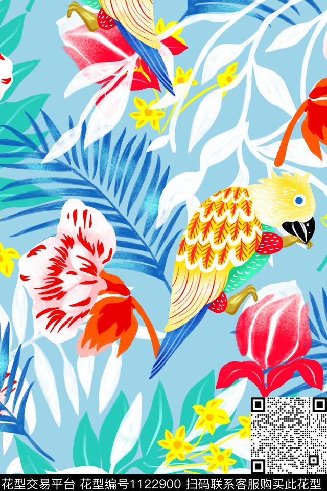 动物大牌风热情夏威夷传统印花华亿平台下载（图片编号: 1122900） - 瓦栏（Walan）