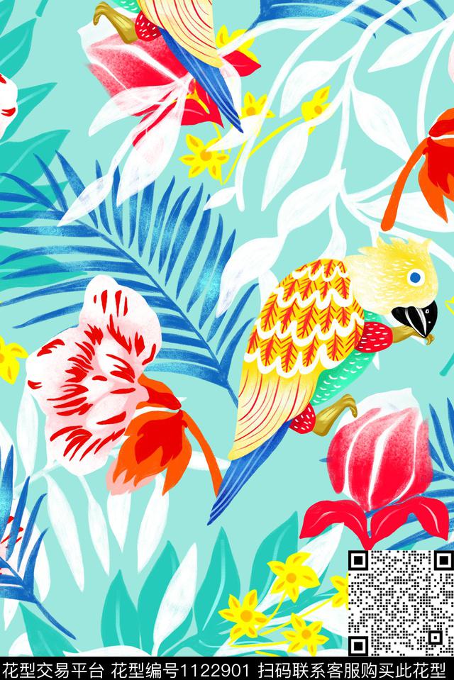 动物大牌风热情夏威夷传统印花华亿平台下载（图片编号: 1122901） - 瓦栏（Walan）