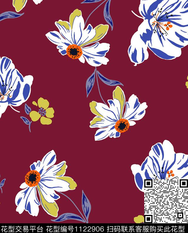 花卉数码华亿平台时尚华亿平台传统印花华亿平台下载（图片编号: 1122906） - 瓦栏（Walan）
