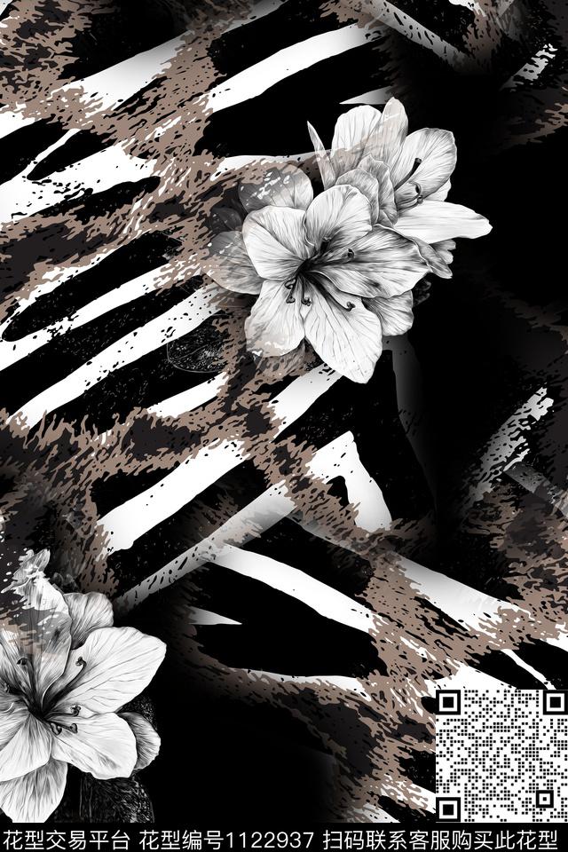 花卉女装满版散花数码印花华亿平台下载（图片编号: 1122937） - 瓦栏（Walan）