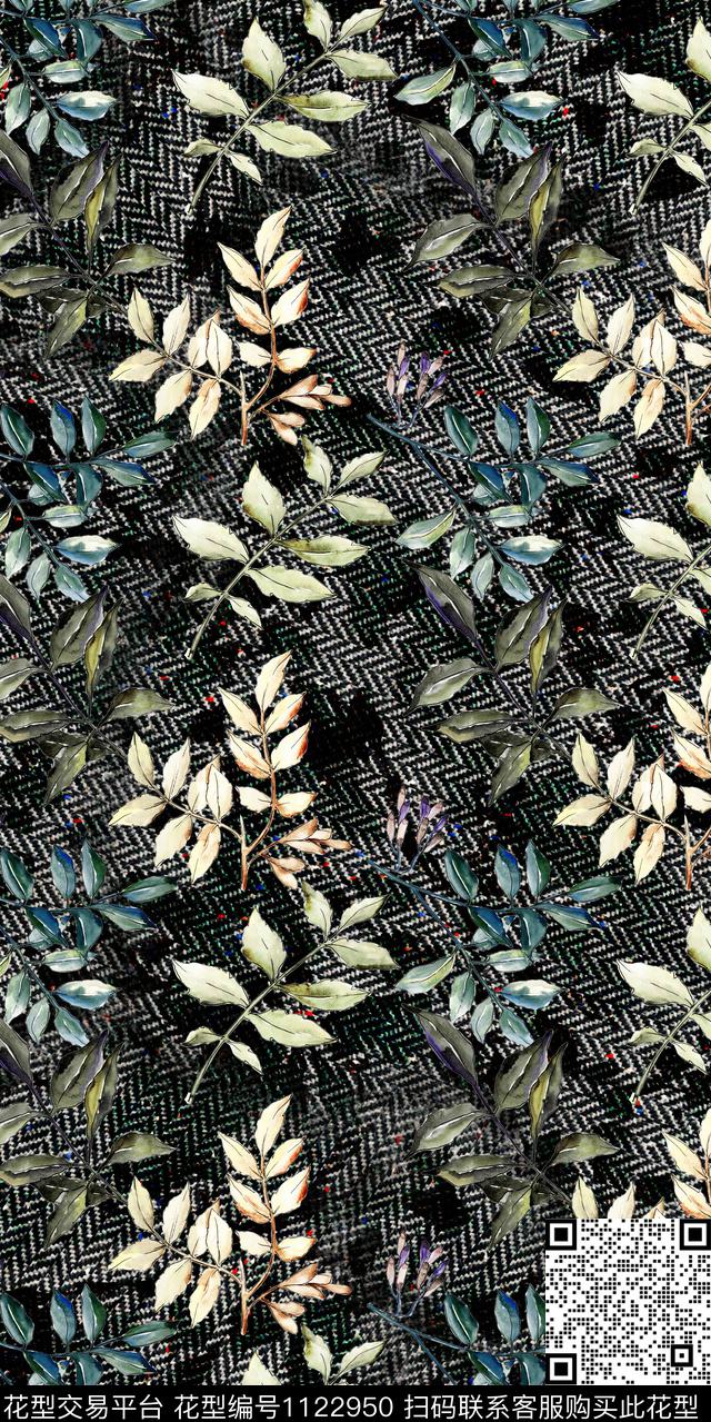 抽象花卉民族花卉数码印花华亿平台下载（图片编号: 1122950） - 瓦栏（Walan）
