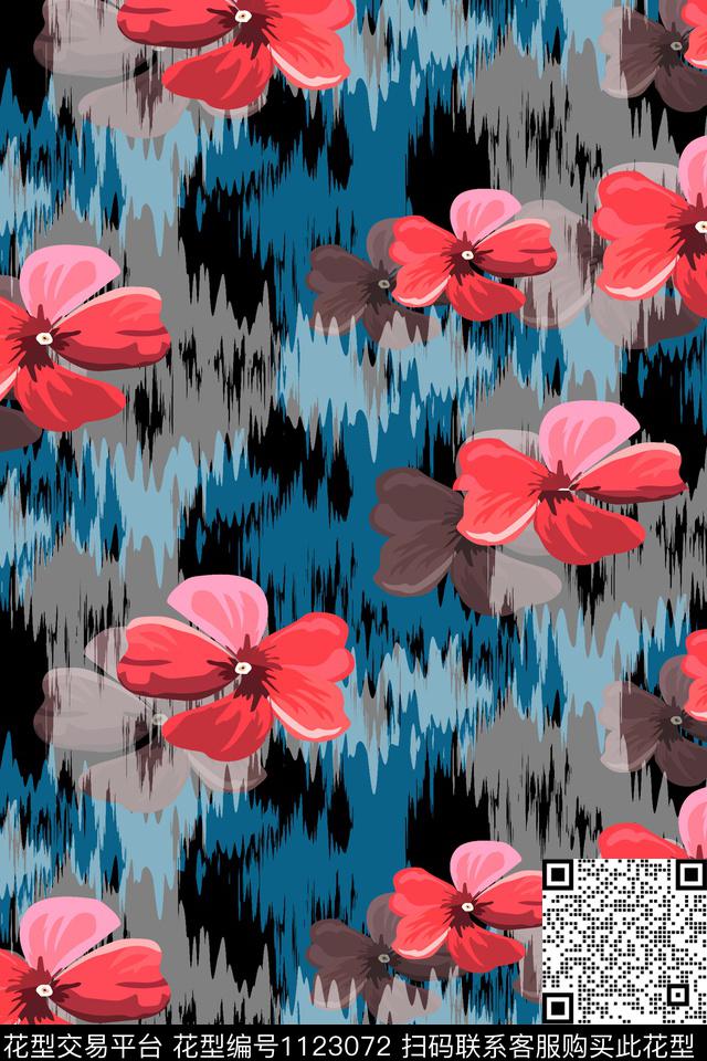 花卉女装满版散花数码印花华亿平台下载（图片编号: 1123072） - 瓦栏（Walan）