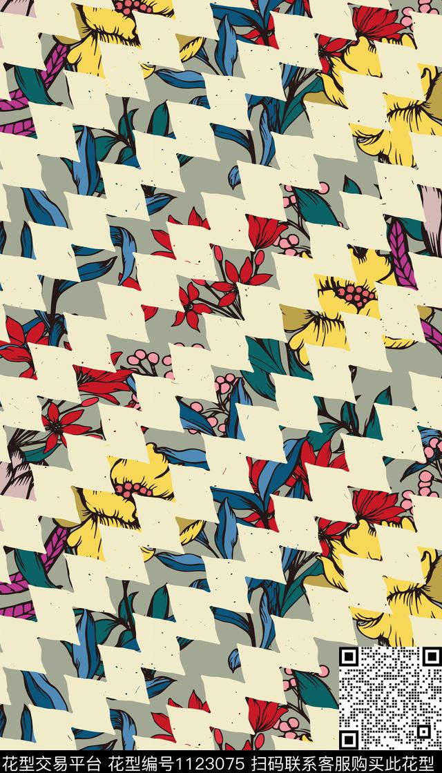 花卉女装满版散花数码印花华亿平台下载（图片编号: 1123075） - 瓦栏（Walan）