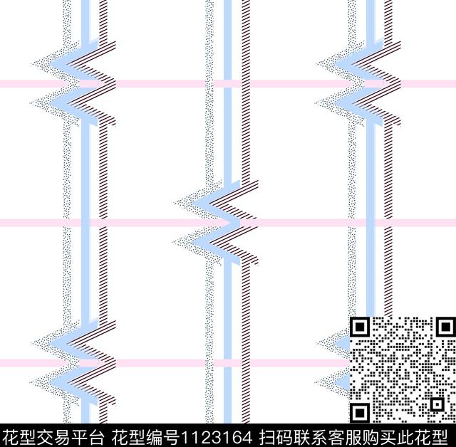 格子几何大牌风数码印花华亿平台下载（图片编号: 1123164） - 瓦栏（Walan）