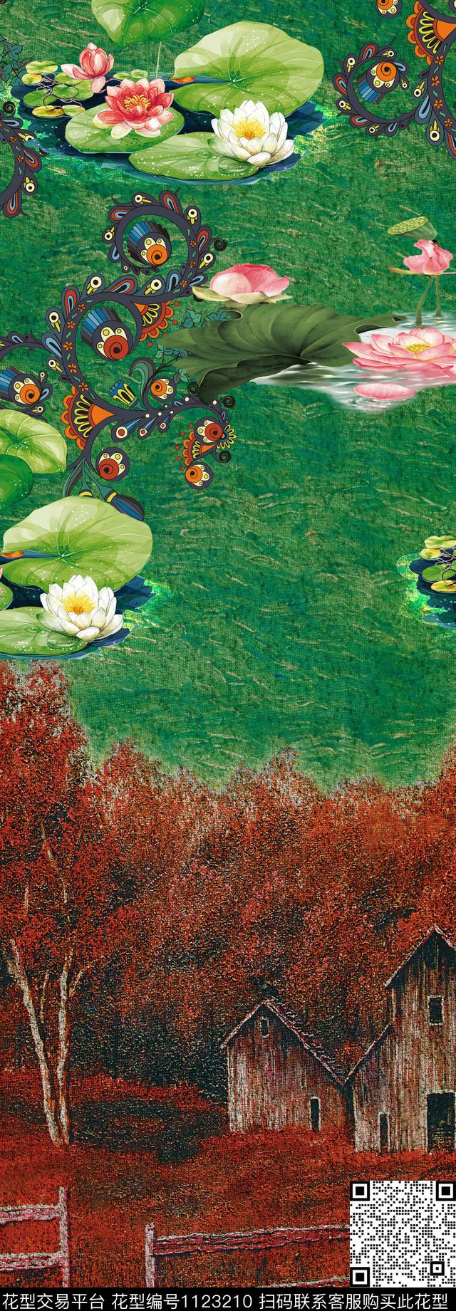 数码定位花复古数码印花华亿平台下载（图片编号: 1123210） - 瓦栏（Walan）