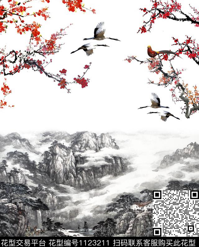 数码定位花复古数码印花华亿平台下载（图片编号: 1123211） - 瓦栏（Walan）