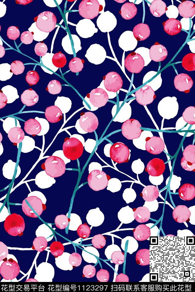 樱桃时尚水果数码印花华亿平台下载（图片编号: 1123297） - 瓦栏（Walan）