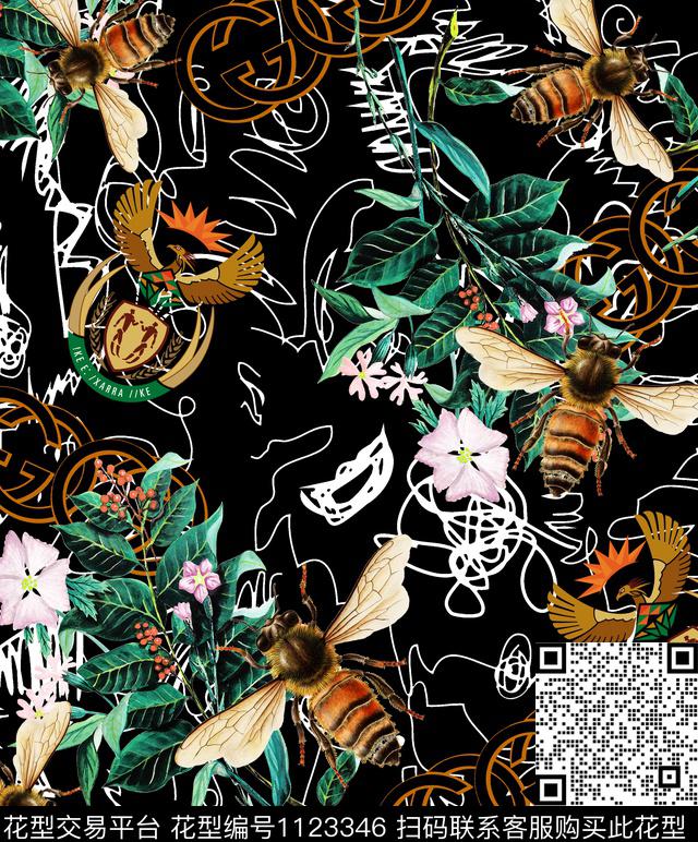 格子花卉几何数码印花华亿平台下载（图片编号: 1123346） - 瓦栏（Walan）