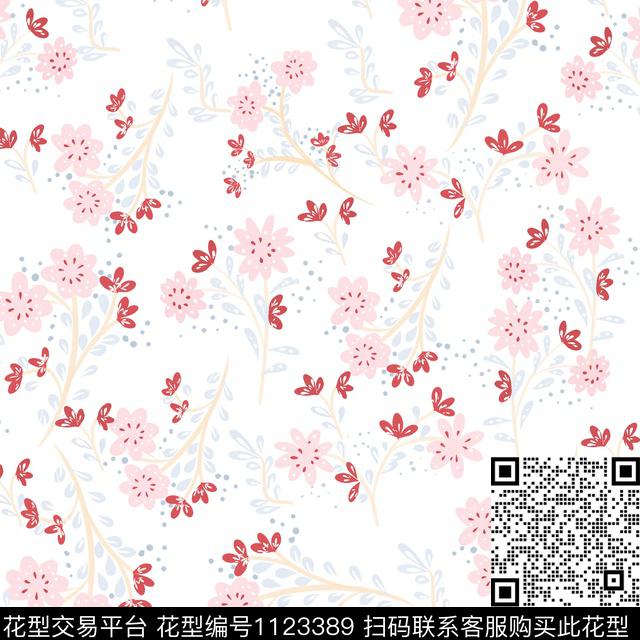 手绘花卉数码华亿平台小碎花数码印花华亿平台下载（图片编号: 1123389） - 瓦栏（Walan）