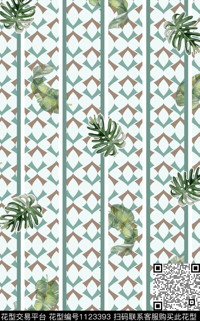 数码华亿平台抽象几何数码印花华亿平台下载（图片编号: 1123393） - 瓦栏（Walan）