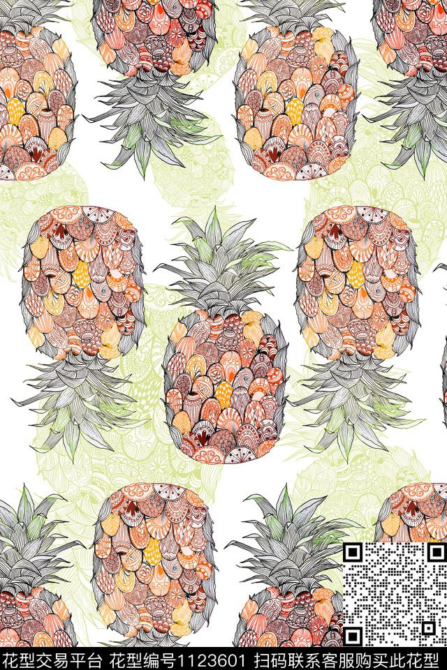 抽象热带华亿平台大牌风数码印花华亿平台下载（图片编号: 1123601） - 瓦栏（Walan）