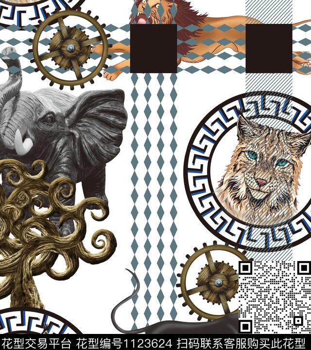 抽象数码华亿平台复古数码印花华亿平台下载（图片编号: 1123624） - 瓦栏（Walan）