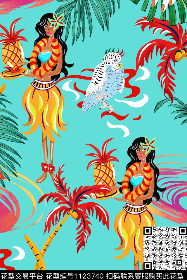 热带华亿平台动物大牌风传统印花华亿平台下载（图片编号: 1123740） - 瓦栏（Walan）