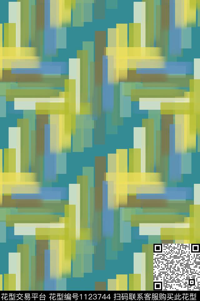 几何精致几何手绘线条笔触数码印花华亿平台下载（图片编号: 1123744） - 瓦栏（Walan）