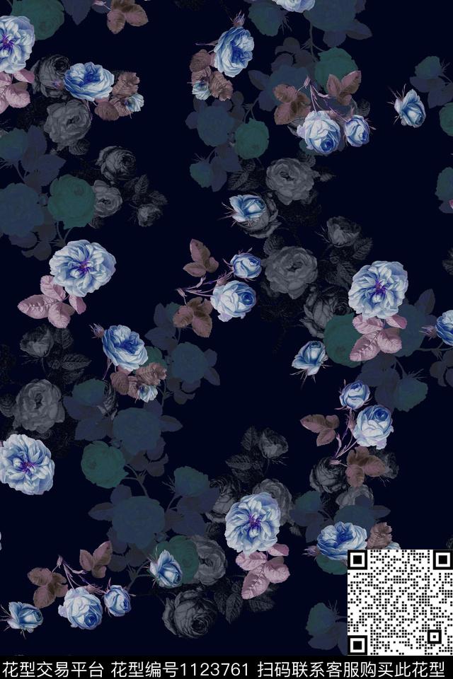 满版散花旗袍中老年数码印花华亿平台下载（图片编号: 1123761） - 瓦栏（Walan）