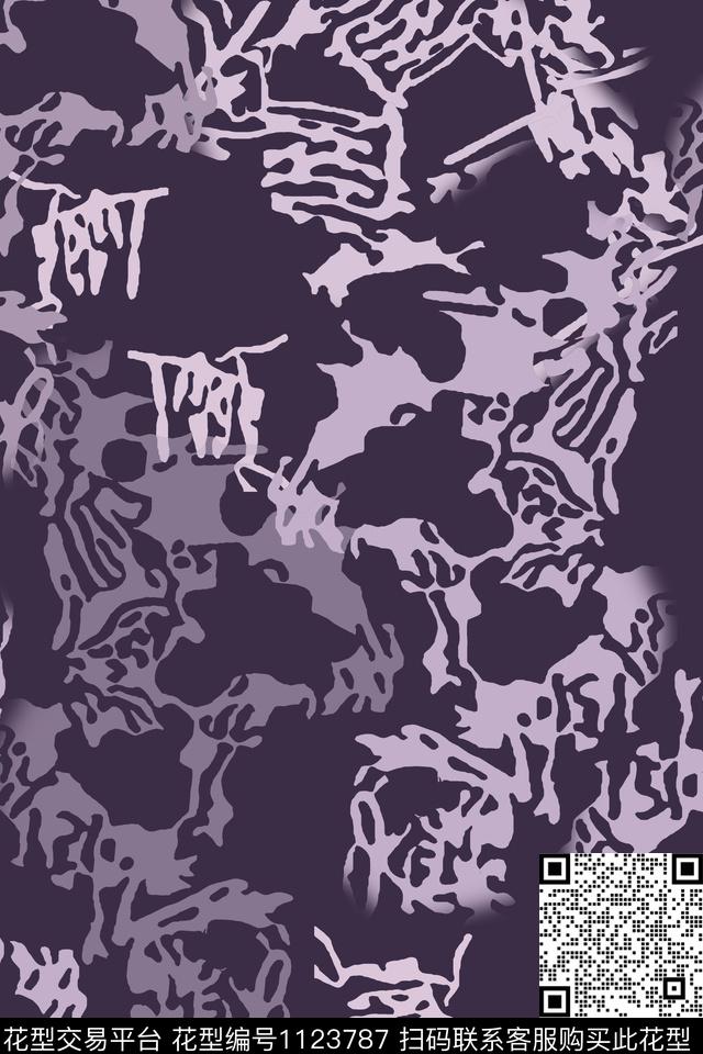 抽象花卉抽象渐变色彩数码印花华亿平台下载（图片编号: 1123787） - 瓦栏（Walan）