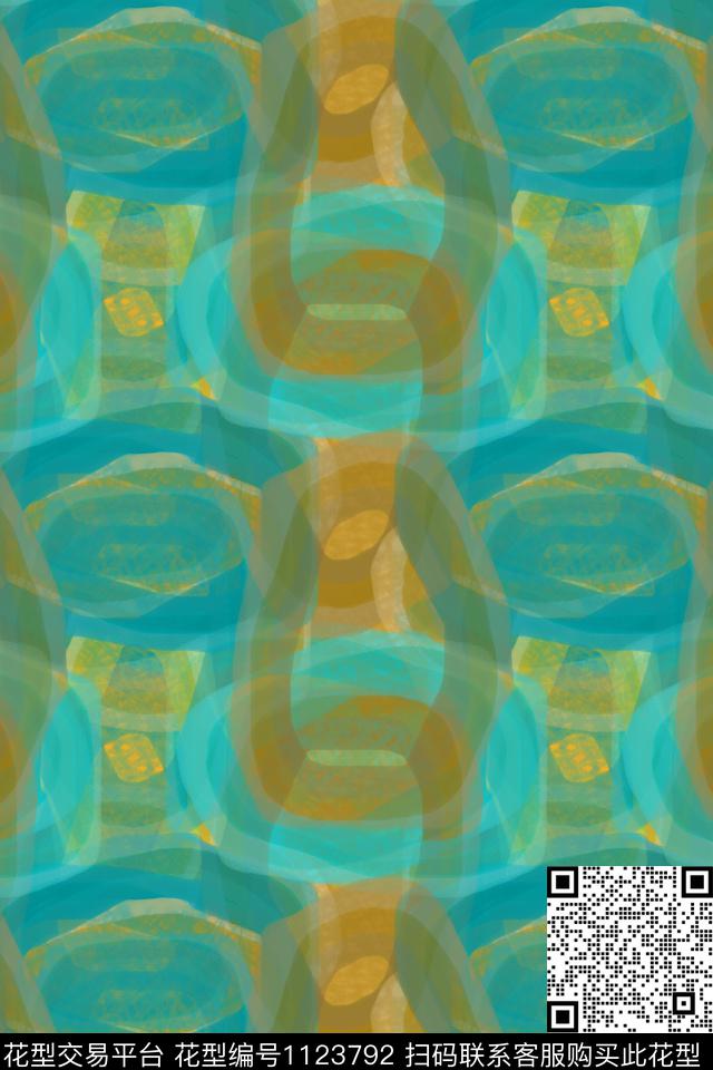 几何抽象径庭迷彩数码印花华亿平台下载（图片编号: 1123792） - 瓦栏（Walan）