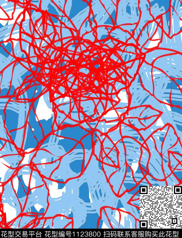 混合拼接抽象几何数码印花华亿平台下载（图片编号: 1123800） - 瓦栏（Walan）