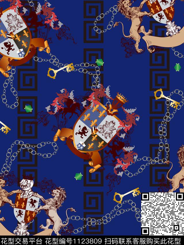 古典花纹北欧大牌男装数码印花华亿平台下载（图片编号: 1123809） - 瓦栏（Walan）