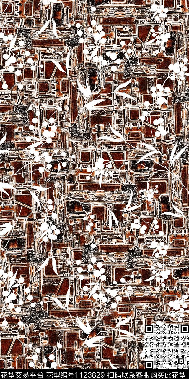 抽象数码华亿平台花卉数码印花华亿平台下载（图片编号: 1123829） - 瓦栏（Walan）