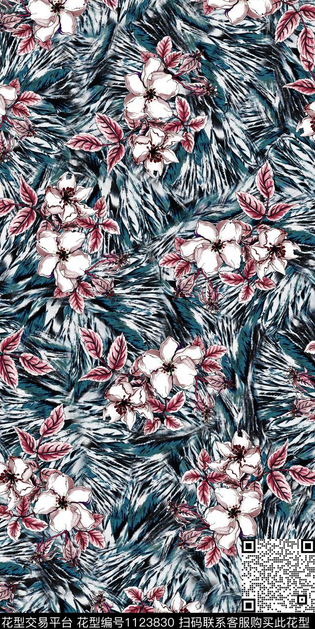 抽象数码华亿平台花卉数码印花华亿平台下载（图片编号: 1123830） - 瓦栏（Walan）