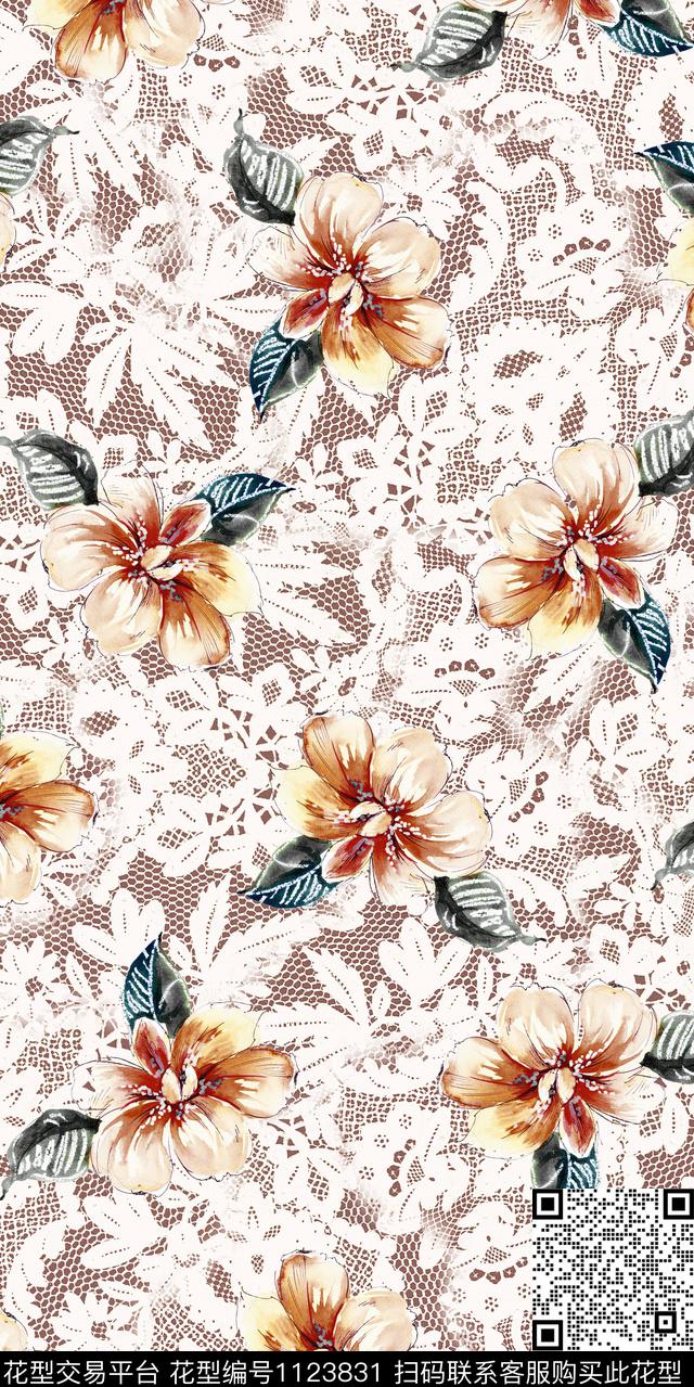 抽象数码华亿平台花卉数码印花华亿平台下载（图片编号: 1123831） - 瓦栏（Walan）
