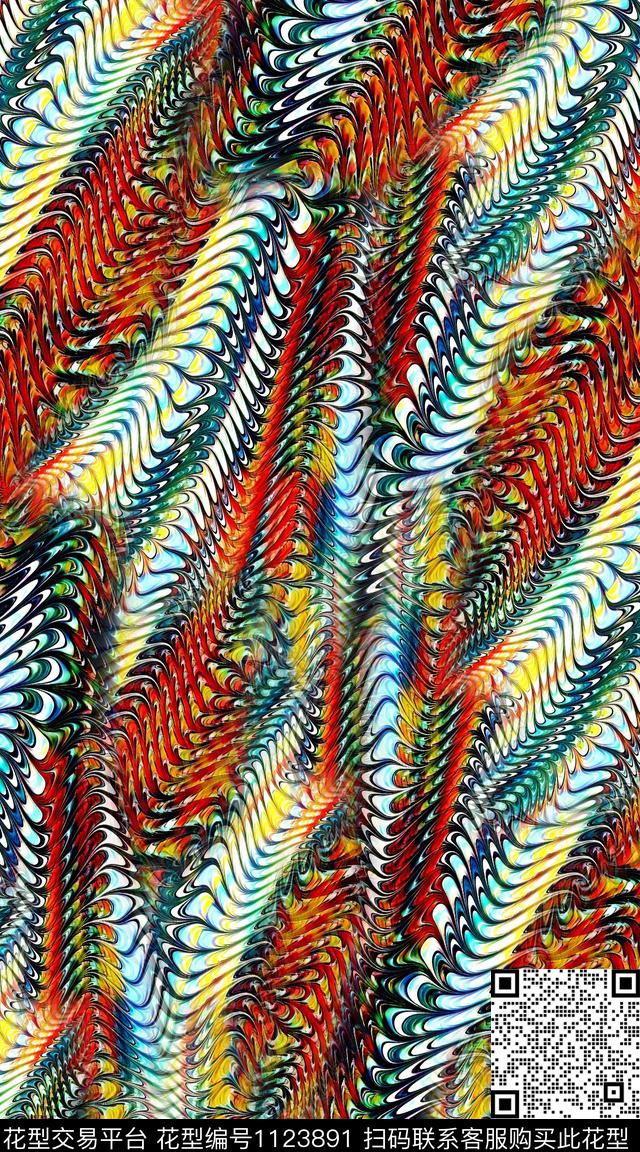 抽象数码华亿平台佩斯利数码印花华亿平台下载（图片编号: 1123891） - 瓦栏（Walan）