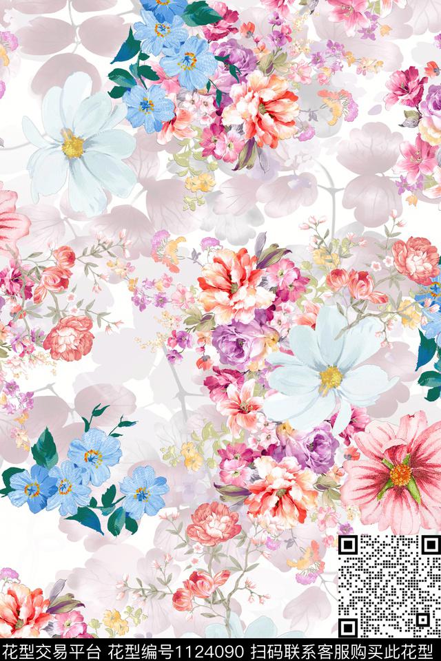 小碎花数码华亿平台满版散花数码印花华亿平台下载（图片编号: 1124090） - 瓦栏（Walan）