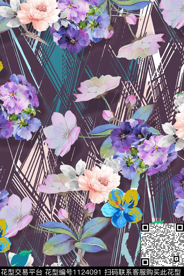 小碎花数码华亿平台满版散花数码印花华亿平台下载（图片编号: 1124091） - 瓦栏（Walan）