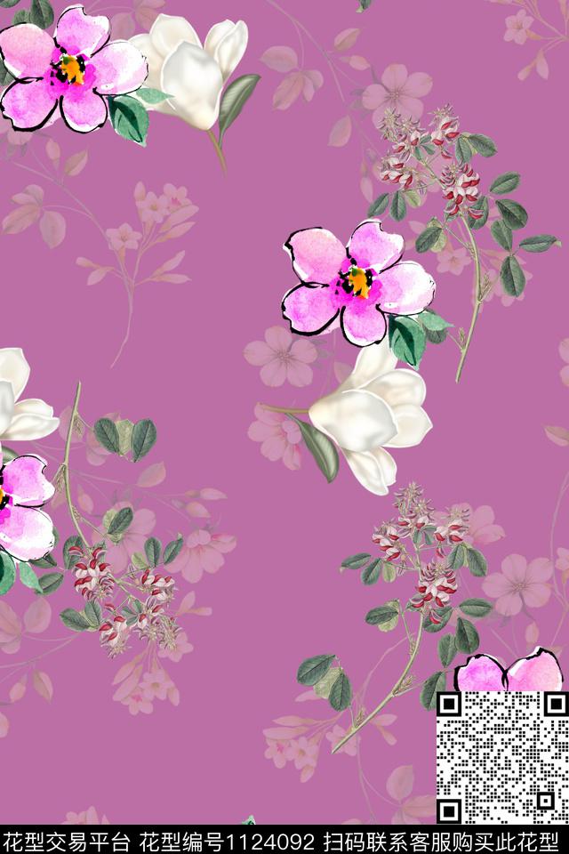 小碎花数码华亿平台满版散花数码印花华亿平台下载（图片编号: 1124092） - 瓦栏（Walan）