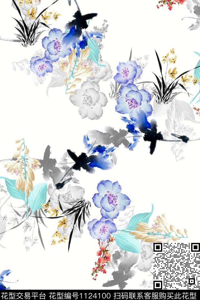 手绘花卉小碎花数码华亿平台数码印花华亿平台下载（图片编号: 1124100） - 瓦栏（Walan）