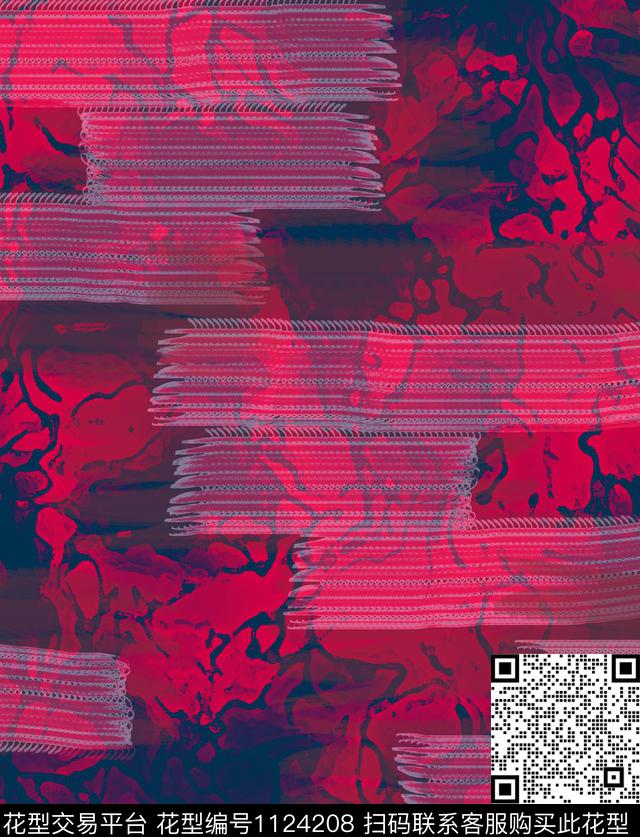 混合拼接抽象几何数码印花华亿平台下载（图片编号: 1124208） - 瓦栏（Walan）